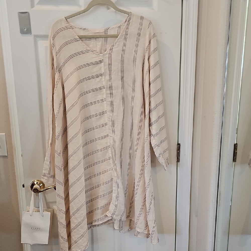 CP Shades Striped Pink and Blue Tunic Dress/ CAFTAN